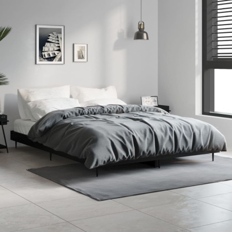vidaXL Giroletto Nero 140x190 cm in Legno Multistrato