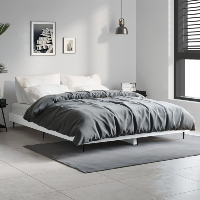 vidaXL Giroletto Bianco 135x190 cm in Legno Multistrato vidaXL Giroletto Bianco 135x190 cm in Legno Multistrato