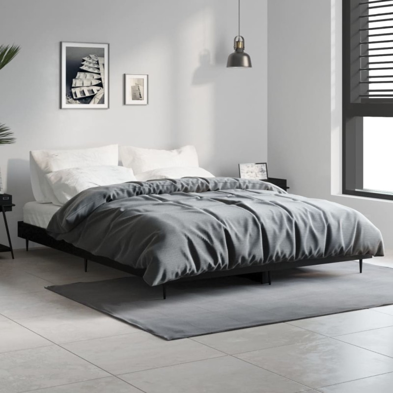 vidaXL Giroletto Nero 135x190 cm in Legno Multistrato vidaXL Giroletto Nero 135x190 cm in Legno Multistrato