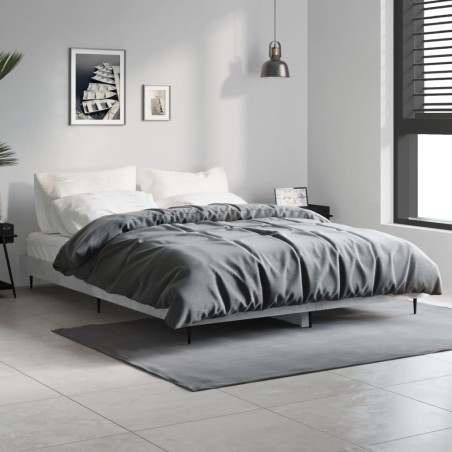 vidaXL Giroletto Grigio Cemento 135x190 cm in Legno Multistrato