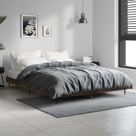 vidaXL Giroletto Rovere Fumo 135x190 cm in Legno Multistrato