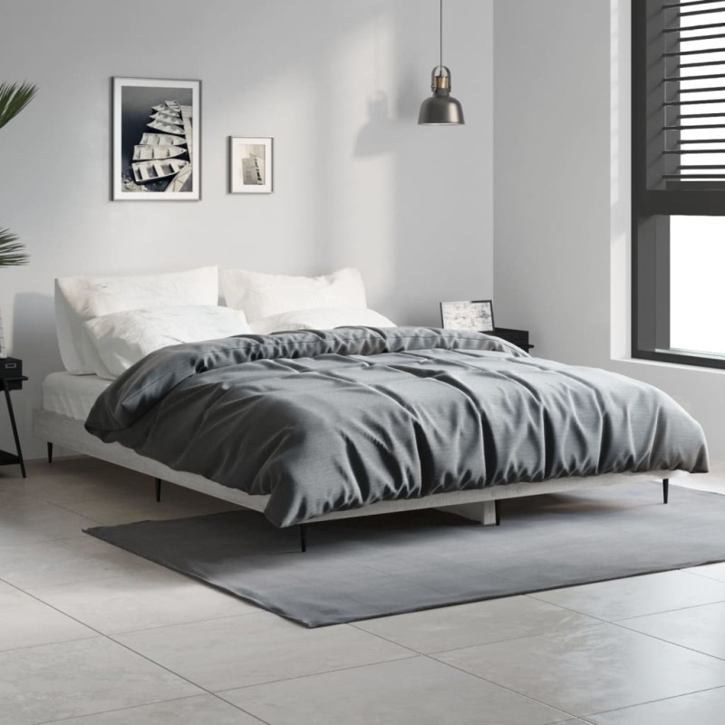 vidaXL Giroletto Grigio Sonoma 135x190 cm in Legno Multistrato vidaXL Giroletto Grigio Sonoma 135x190 cm in Legno Multistrato