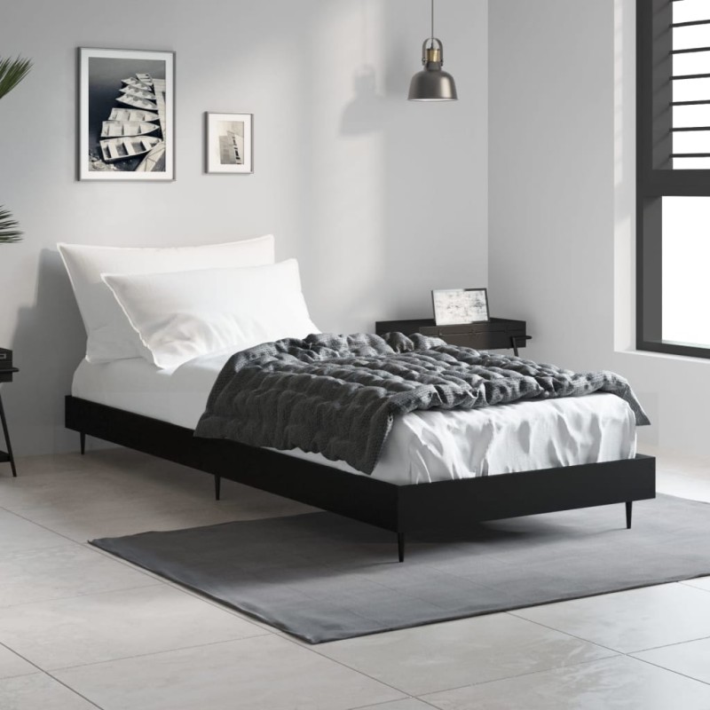 vidaXL Giroletto Nero 75x190 cm in Legno Multistrato