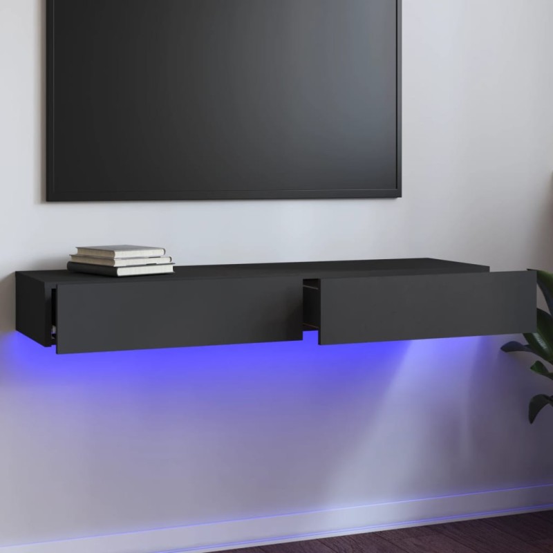 vidaXL Mobile Porta TV con Luci LED Grigio 120x35x15,5 cm vidaXL Mobile Porta TV con Luci LED Grigio 120x35x15,5 cm