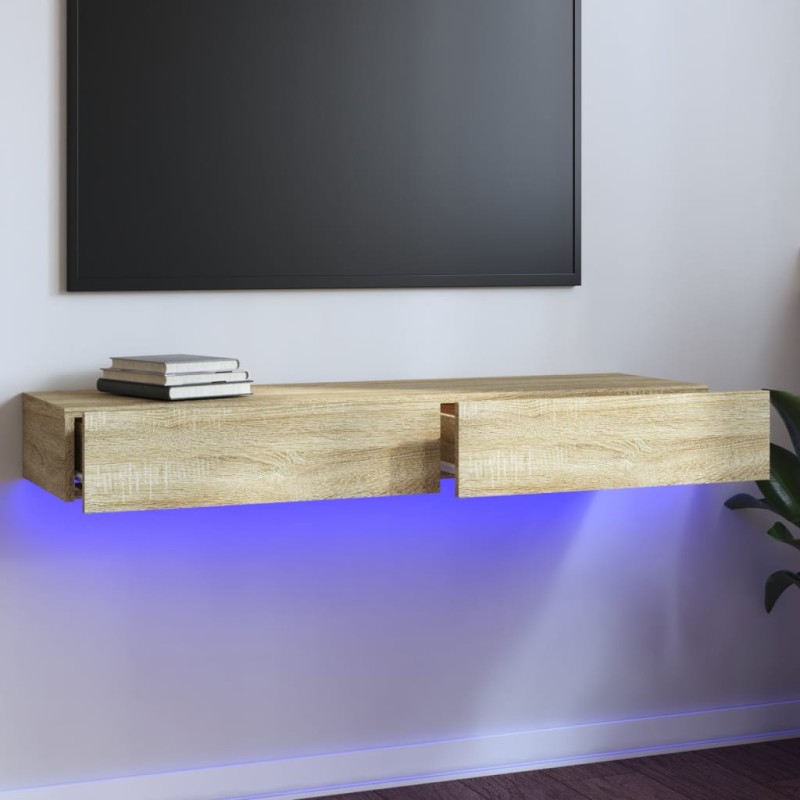 vidaXL Mobile Porta TV con Luci LED Rovere Sonoma 120x35x15,5 cm vidaXL Mobile Porta TV con Luci LED Rovere Sonoma 120x35x15,5 cm