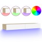 vidaXL Mobile TV con Luci LED Bianco e Rovere Sonoma 120x35x15,5 cm vidaXL Mobile TV con Luci LED Bianco e Rovere Sonoma 120x35x15,5 cm