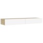 vidaXL Mobile TV con Luci LED Bianco e Rovere Sonoma 120x35x15,5 cm vidaXL Mobile TV con Luci LED Bianco e Rovere Sonoma 120x35x15,5 cm