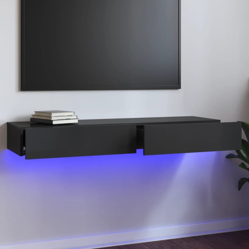 vidaXL Mobile Porta TV con Luci LED Grigio Lucido 120x35x15,5 cm vidaXL Mobile Porta TV con Luci LED Grigio Lucido 120x35x15,5 cm