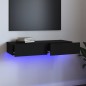 vidaXL Mobile Porta TV con Luci LED Nero 90x35x15,5 cm
