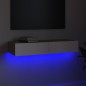 vidaXL Mobile TV con Luci LED Bianco e Rovere Sonoma 90x35x15,5 cm vidaXL Mobile TV con Luci LED Bianco e Rovere Sonoma 90x35x15,5 cm