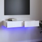 vidaXL Mobile Porta TV con Luci LED Bianco Lucido 90x35x15,5 cm vidaXL Mobile Porta TV con Luci LED Bianco Lucido 90x35x15,5 cm