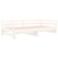 vidaXL Dormeuse Estraibile Bianca 2x(90x190) cm Legno Massello di Pino vidaXL Dormeuse Estraibile Bianca 2x(90x190) cm Legno Massello di Pino