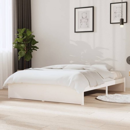 vidaXL Giroletto Bianco 135x190 cm Double in Legno Massello di Pino