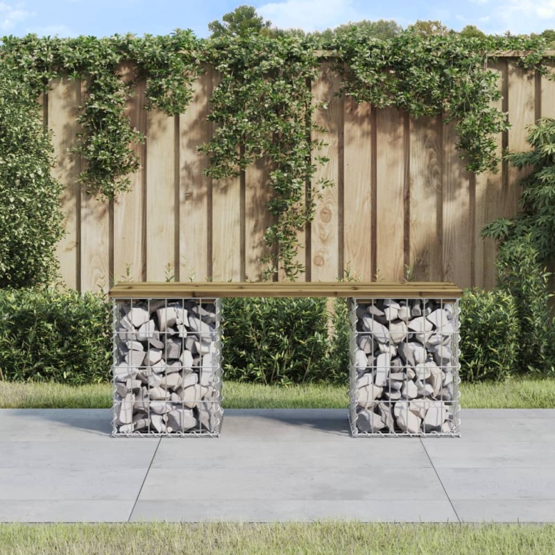 vidaXL Panca da Giardino Design Gabbione 103x31x42 cm Pino Impregnato vidaXL Panca da Giardino Design Gabbione 103x31x42 cm Pino Impregnato