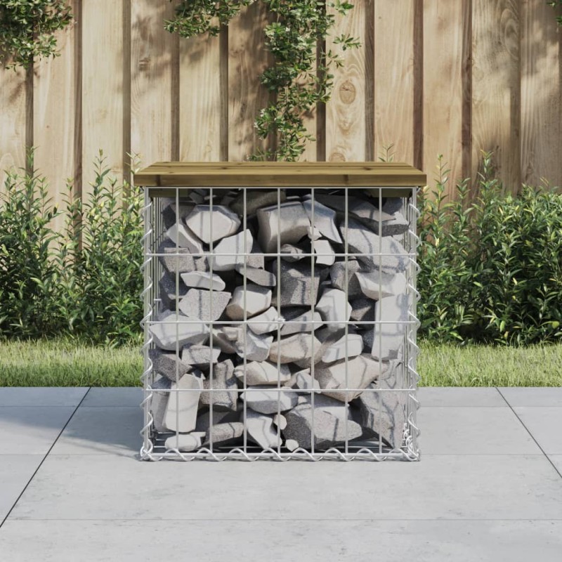 vidaXL Panca da Giardino Design Gabbione 43x44x42 cm Pino Impregnato vidaXL Panca da Giardino Design Gabbione 43x44x42 cm Pino Impregnato