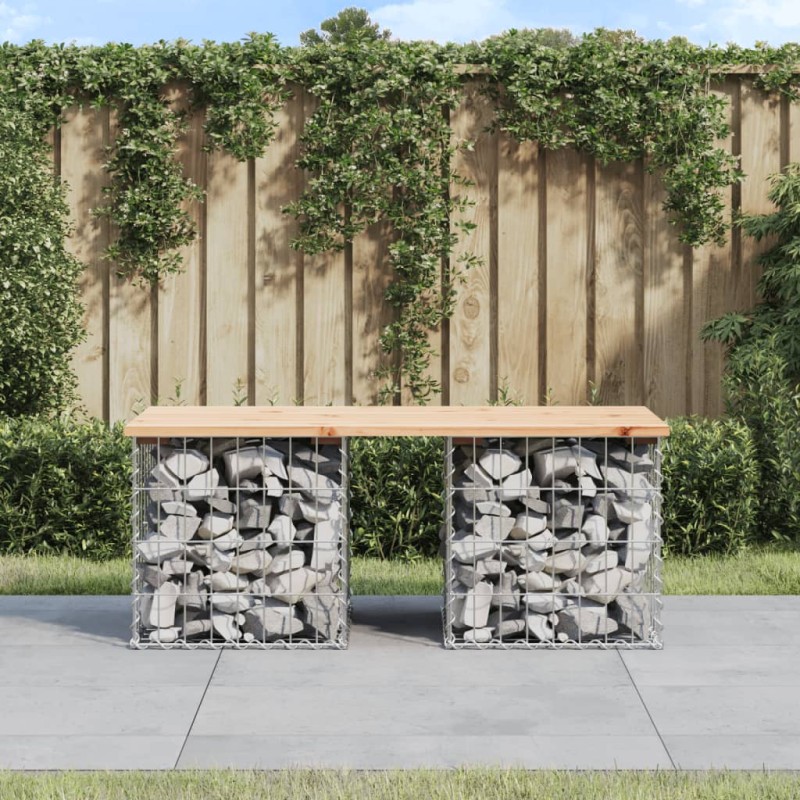vidaXL Panca Giardino Design Gabbione 103x44x42 cm Legno Massello Pino vidaXL Panca Giardino Design Gabbione 103x44x42 cm Legno Massello Pino