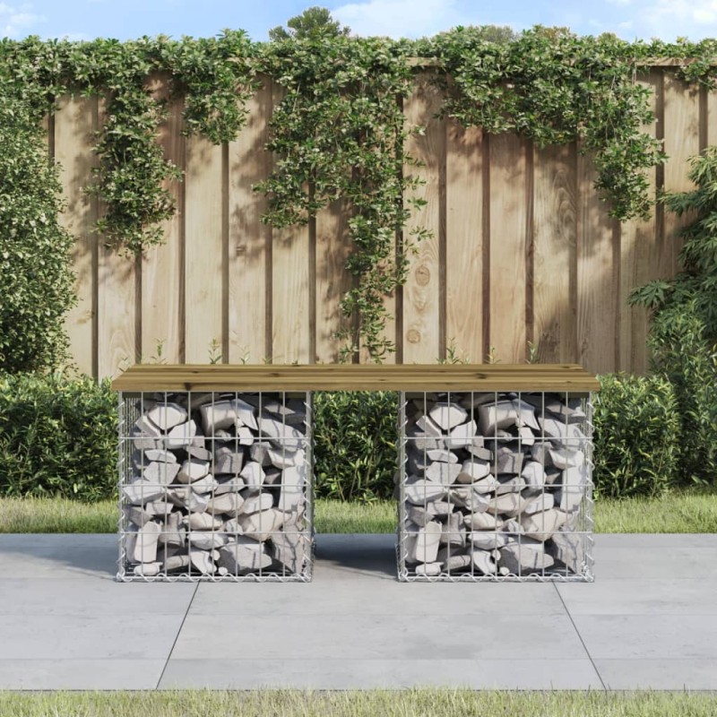 vidaXL Panca da Giardino Design Gabbione 103x44x42 cm Pino Impregnato vidaXL Panca da Giardino Design Gabbione 103x44x42 cm Pino Impregnato