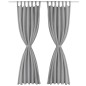 2 Pz Tende in Micro Raso con Passanti 140x225 cm Grigie 2 Pz Tende in Micro Raso con Passanti 140x225 cm Grigie