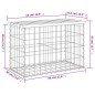 vidaXL Panca Giardino Design Gabbione 63x31,5x42cm Legno Massello Pino