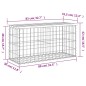 vidaXL Panca da Giardino Design Gabbione 83x31,5x42 cm Pino Impregnato