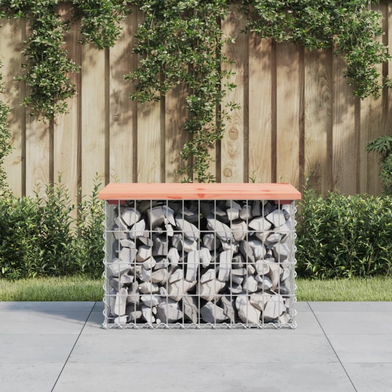 vidaXL Panca da Giardino Design Gabbione 63x44x42 cm Massello Douglas vidaXL Panca da Giardino Design Gabbione 63x44x42 cm Massello Douglas