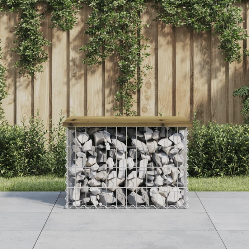 vidaXL Panca da Giardino Design Gabbione 63x44x42 cm Pino Impregnato vidaXL Panca da Giardino Design Gabbione 63x44x42 cm Pino Impregnato
