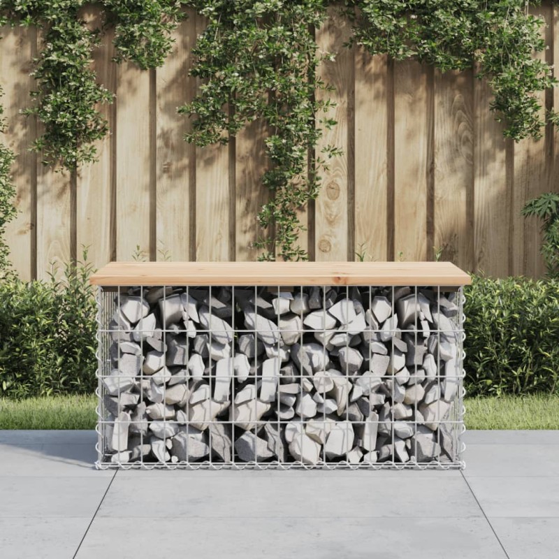 vidaXL Panca Giardino Design Gabbione 83x44x42 cm Legno Massello Pino vidaXL Panca Giardino Design Gabbione 83x44x42 cm Legno Massello Pino