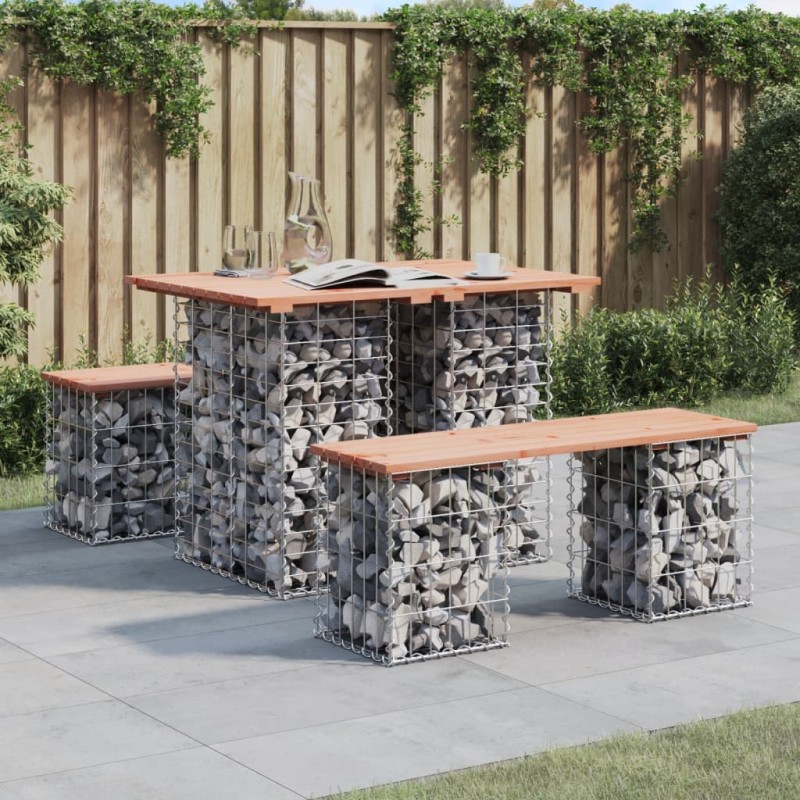 vidaXL Panca da Giardino Design Gabbione 100x70x72 cm Massello Douglas vidaXL Panca da Giardino Design Gabbione 100x70x72 cm Massello Douglas