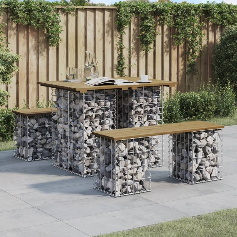 vidaXL Panca da Giardino Design Gabbione 100x70x72 cm Pino Impregnato vidaXL Panca da Giardino Design Gabbione 100x70x72 cm Pino Impregnato
