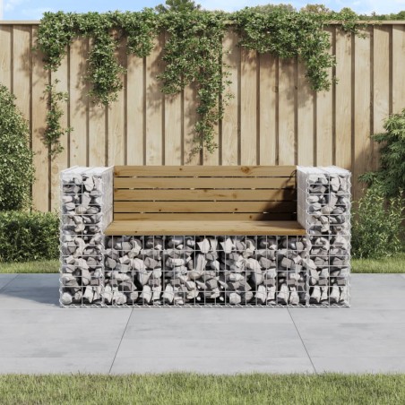 vidaXL Panca da Giardino Design Gabbione 143x71x65,5cm Pino Impregnato