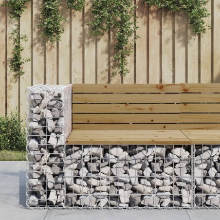 vidaXL Panca da Giardino Design Gabbione 92x71x65,5 cm Pino Impregnato
