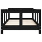 vidaXL Giroletto per Bambini Nero 70x140 cm in Legno Massello di Pino