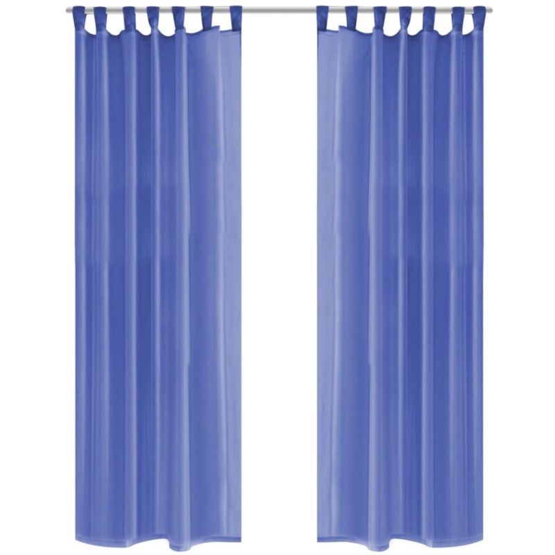 vidaXL Tende in Voile 2 pz 140x175 cm Blu Reale vidaXL Tende in Voile 2 pz 140x175 cm Blu Reale