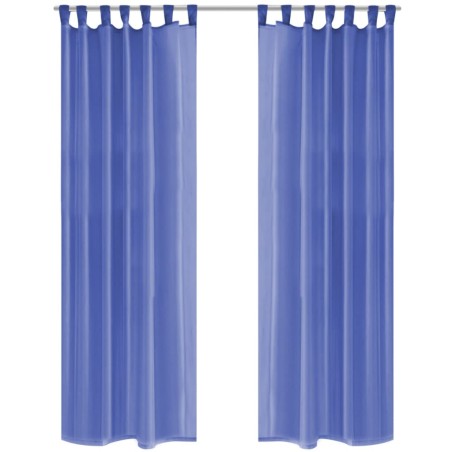 vidaXL Tende in Voile 2 pz 140x175 cm Blu Reale