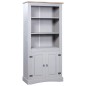 Credenza in Legno di Pino Messicano Corona Grigio 80x40x170 cm Credenza in Legno di Pino Messicano Corona Grigio 80x40x170 cm