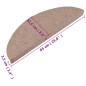 vidaXL Tappetini Autoadesivi per Scale 10pz Beige 65x22,5x3,5 cm