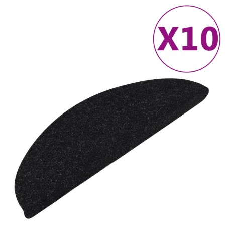 vidaXL Tappetini Autoadesivi per Scale 10pz Neri 56x17x3 cm