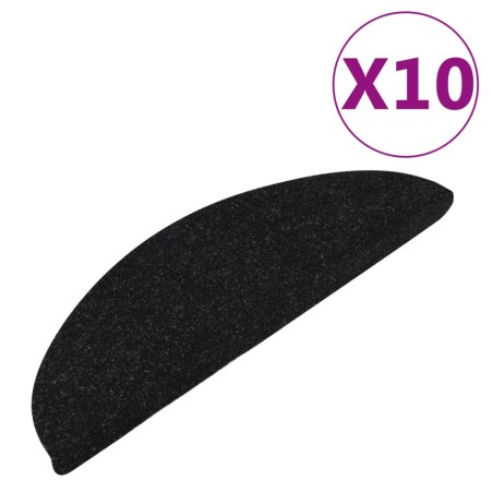 vidaXL Tappetini Autoadesivi per Scale 10pz Neri 65x22,5x3,5 cm
