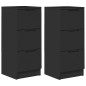 vidaXL Credenze 2 pz Nere 30x30x70 cm in Legno Multistrato vidaXL Credenze 2 pz Nere 30x30x70 cm in Legno Multistrato