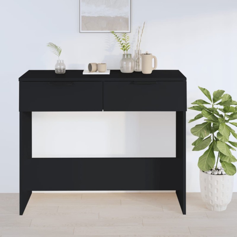 vidaXL Tavolino Consolle Nero 90x36x75 cm in Legno Multistrato vidaXL Tavolino Consolle Nero 90x36x75 cm in Legno Multistrato