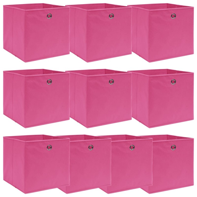 Scatole 10 pz Rosa 32x32x32 cm in Tessuto Scatole 10 pz Rosa 32x32x32 cm in Tessuto