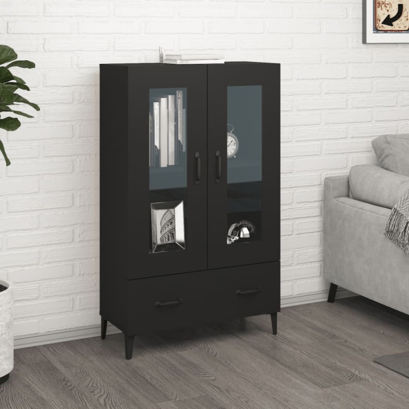 vidaXL Credenza Nera 70x31x115 cm in Legno Multistrato vidaXL Credenza Nera 70x31x115 cm in Legno Multistrato