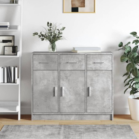 vidaXL Credenza Grigio Cemento 91x28x75 cm in Legno Multistrato