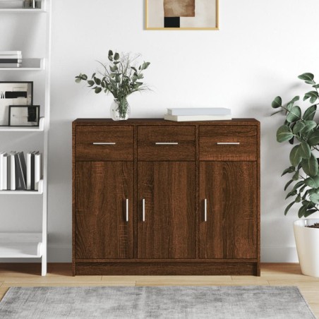 vidaXL Credenza Rovere Marrone 91x28x75 cm in Legno Multistrato
