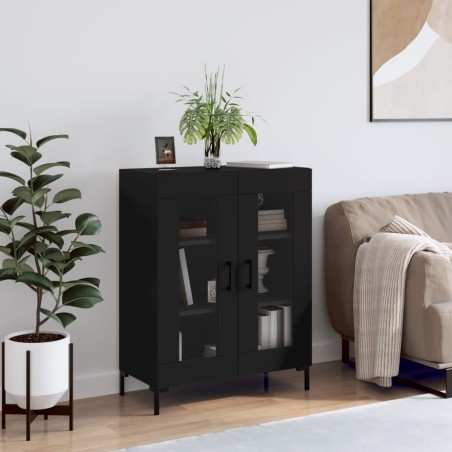 vidaXL Credenza Nera 69,5x34x90 cm in Legno Multistrato