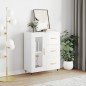 vidaXL Credenza 69,5x34x90 cm in Legno Multistrato Bianco Lucido