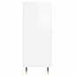 vidaXL Credenza 69,5x34x90 cm in Legno Multistrato Bianco Lucido