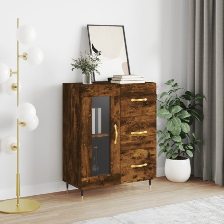 vidaXL Credenza Rovere Fumo 69,5x34x90 cm in Legno Multistrato