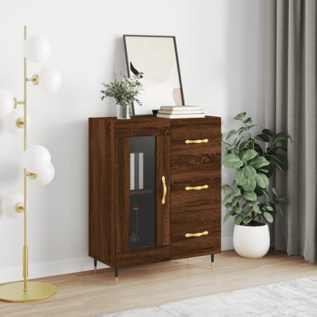 vidaXL Credenza Rovere Marrone 69,5x34x90 cm in Legno Multistrato