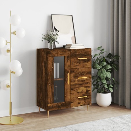 vidaXL Credenza Rovere Fumo 69,5x34x90 cm in Legno Multistrato